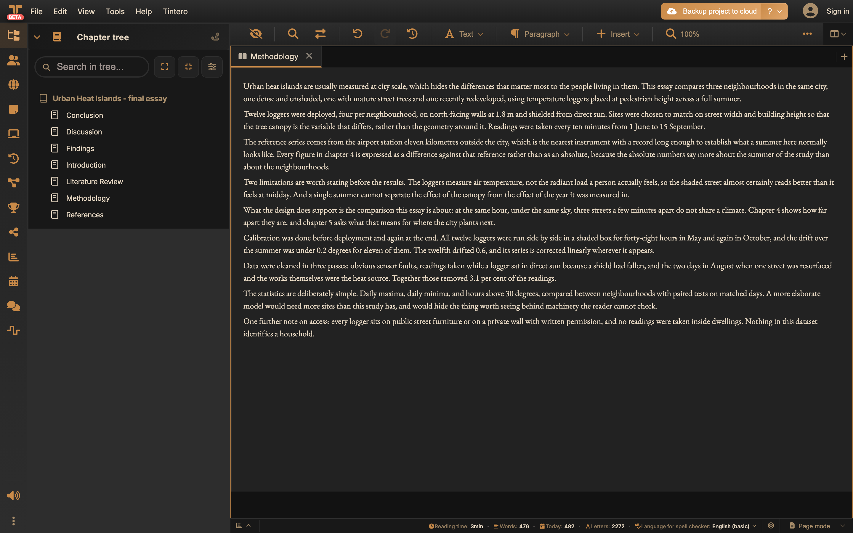 Students: a chapter open in the editor